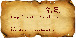 Hajnáczki Richárd névjegykártya