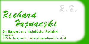 richard hajnaczki business card